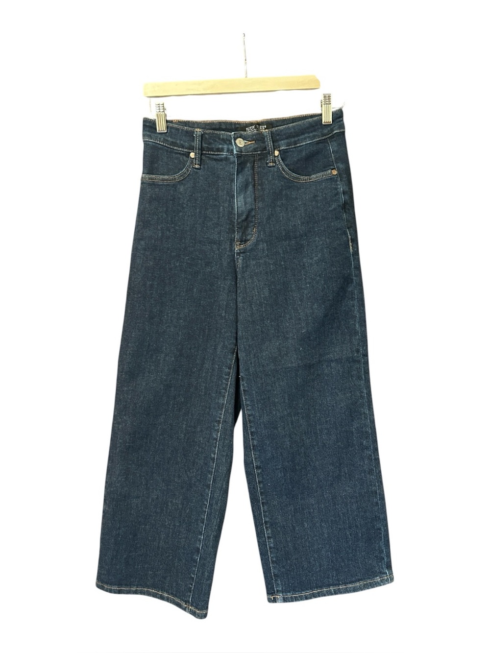 Judy Blue High Rise Crop Wide Leg Denim Jeans Tummy Control Size 5 27 JB88716